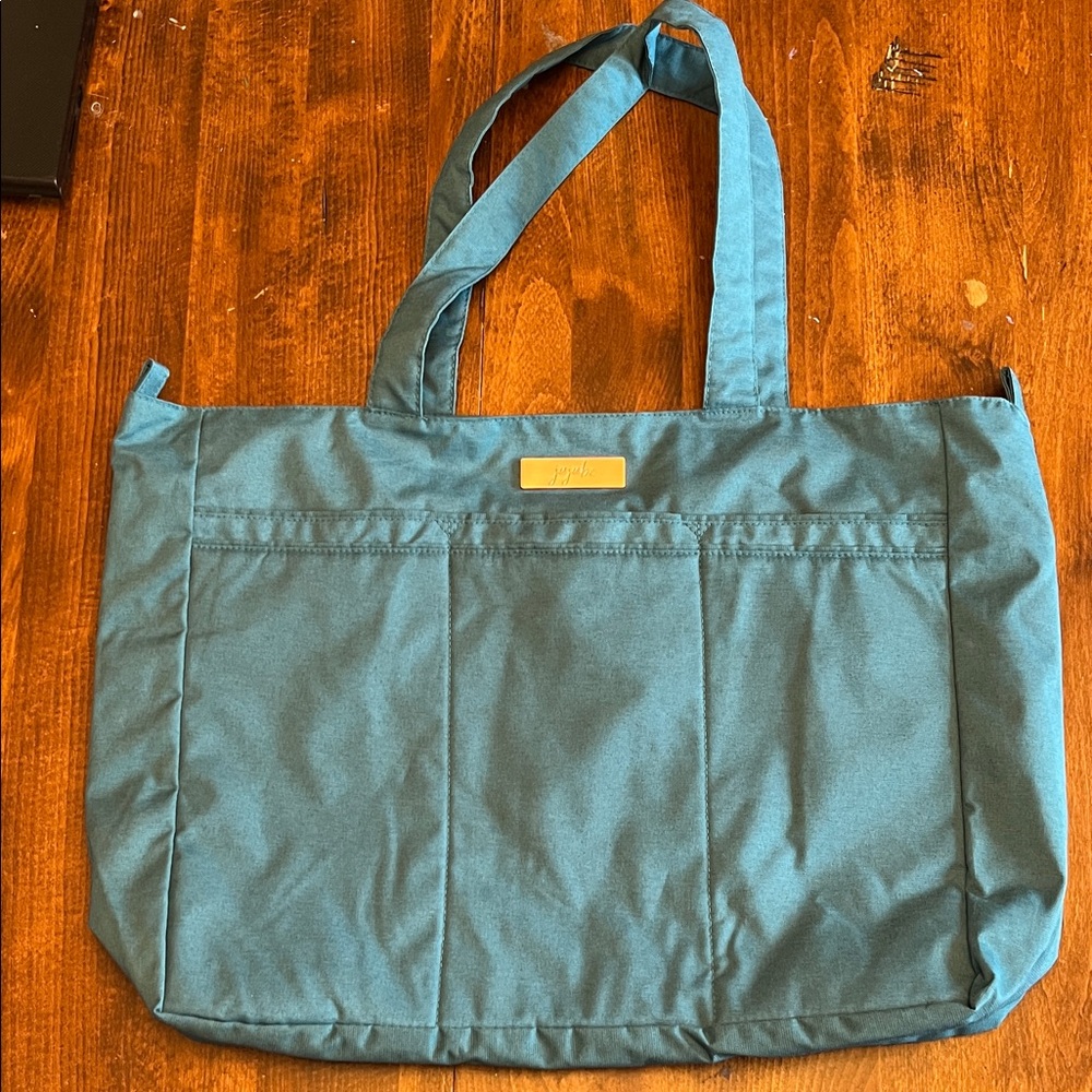 jujube Super Be Blue/Green Tote Bag, New, Large, Zippered, Travel, Gym, Beach
